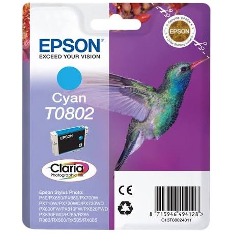 Cartucho Epson Original T0802 Cian 