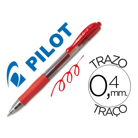 Bolígrafo Pilot G2 0.7 Tinta Gel Roja